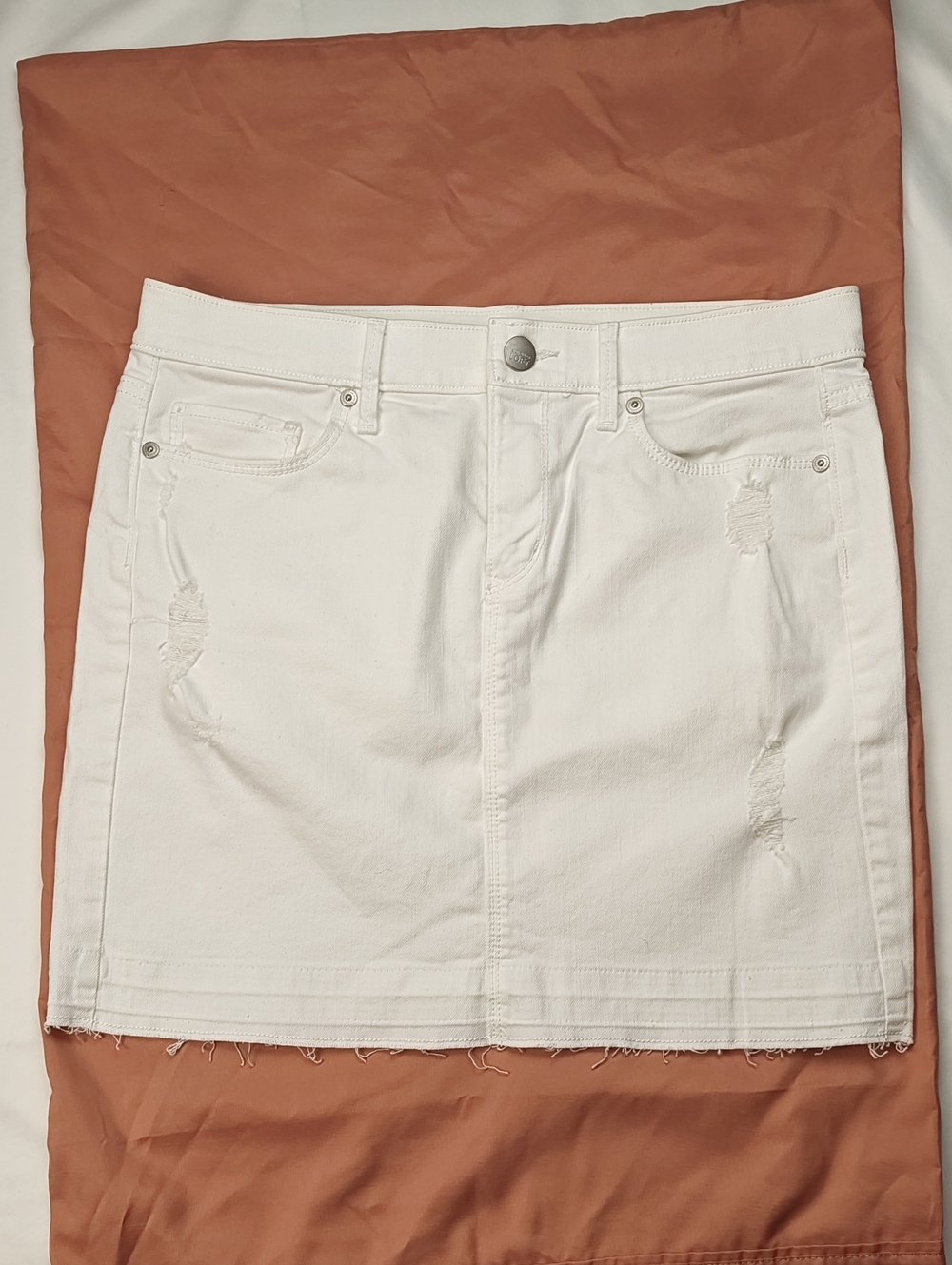 LOFT White Denim Mini Skirt Size 6